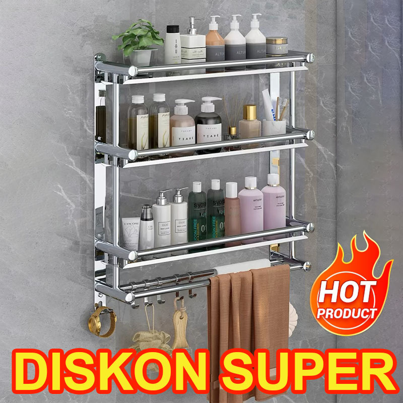 Jual SUS 304 Kamar Mandi Rak Handuk Gantungan Dinding Stainless Steel 2