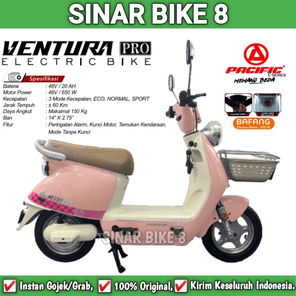 Jual Sepeda Listrik PACIFIC VENTURA PRO 20 AH Electric E Bike 650 Watt