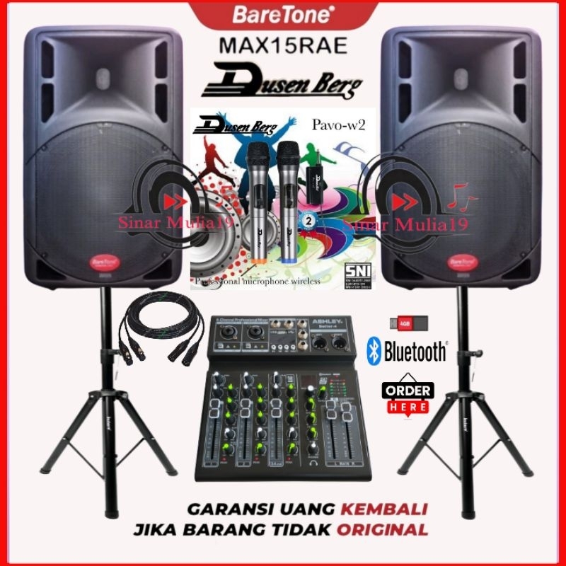 Jual Paket Sound System Speaker Aktif Inch Baretone Max Rae Mixer