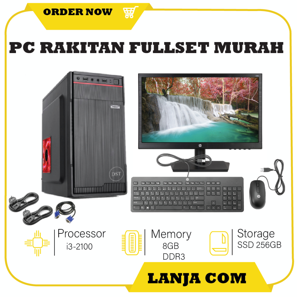 Jual Pc Rakitan Fullset Core I Ram Gb Ssd Gb Monitor Hp