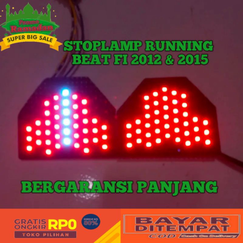 Jual STOPLAMP RUNNING MOTOR BEAT FI 2012 2015 8 MODE OTOMATIS