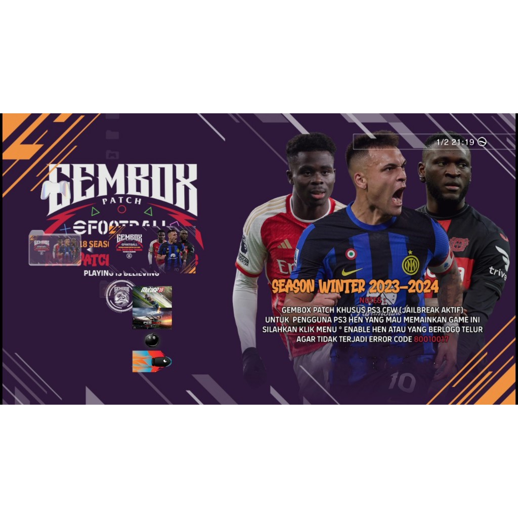 Jual PES 2024 GEMBOX PATCH WINTER SEASON REV 1 PS3 Shopee Indonesia