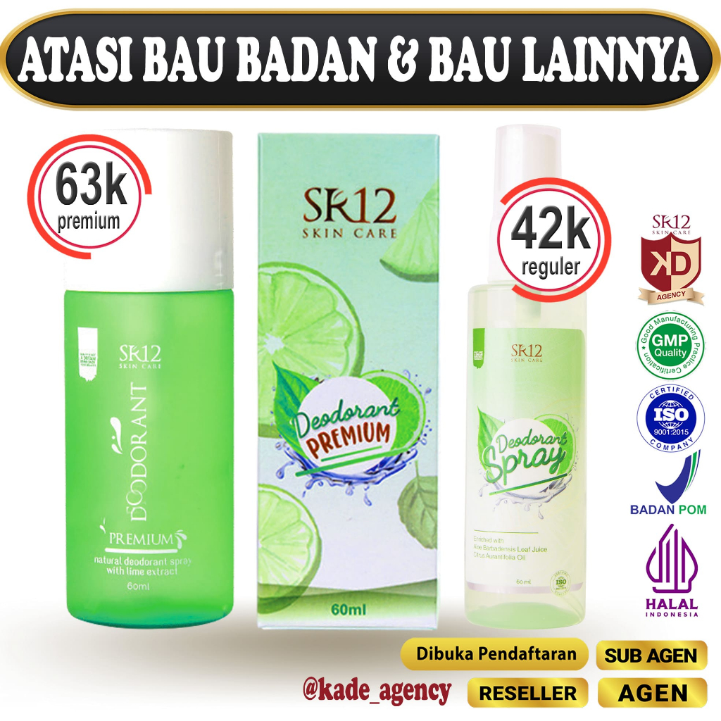 Jual DEODORANT SPRAY PREMIUM SR12 MENGATASI BAU BADAN KERINGAT DAN