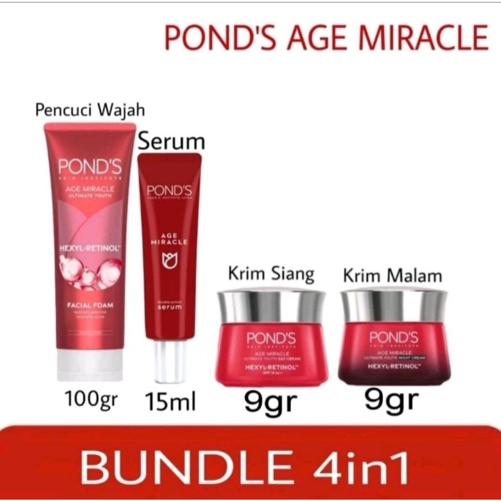 Jual Isi 4pcs Ponds Age Miracle SPF 18 Day Cream 9gr Night Cream 9gr