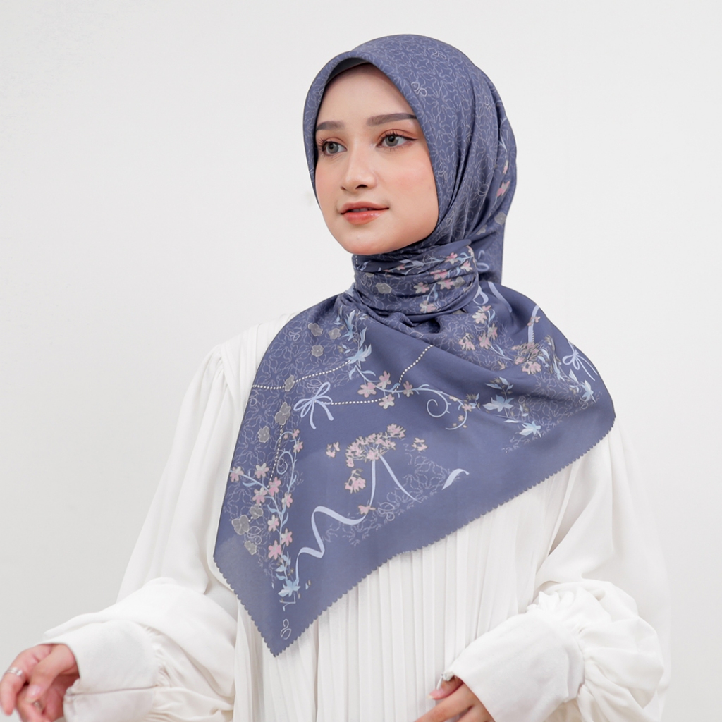 Jual Mimamim Hijab Jilbab Alea Segiempat Motif Scarf Voal Premium