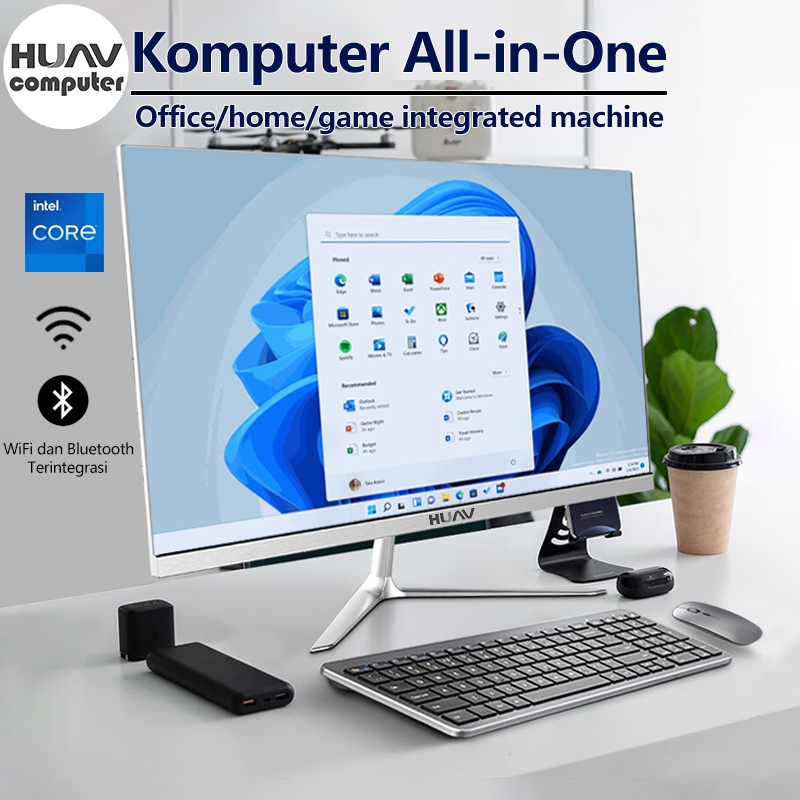 Jual Huav Komputer Full Set All In One PC Baru Prosesor Core I3 8100