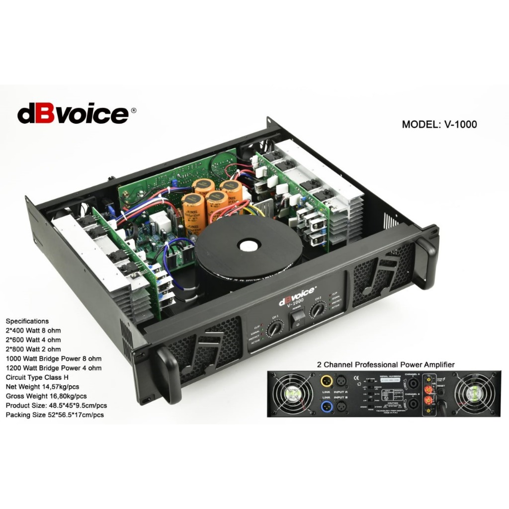 Jual Power Amplifier DB VOICE V1000 V 1000 Class H 2 X 400 Watt