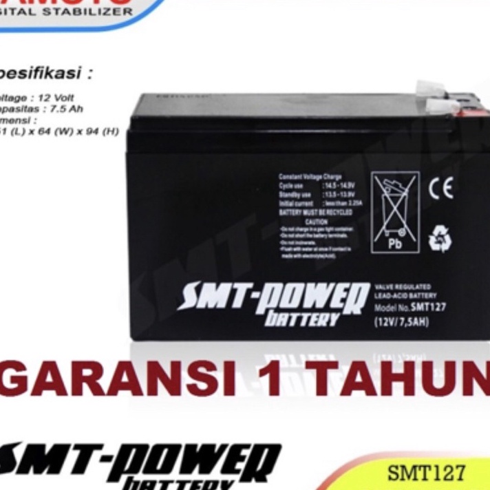 Jual Harga Terjangkau Accu Aki Baterai Battery SMT POWER SMT127 12V