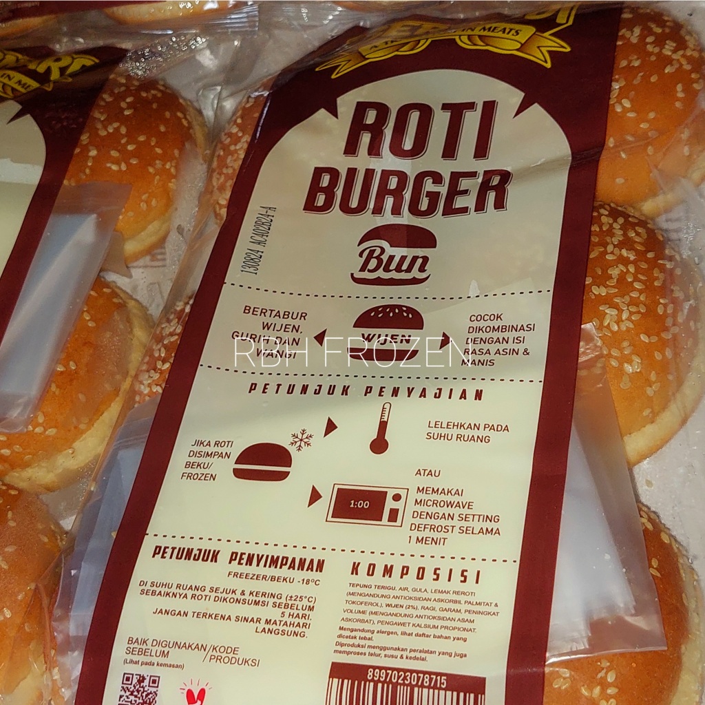 Jual Roti Burger Bun Wijen Bernardi 6 S 300 Gr Shopee Indonesia