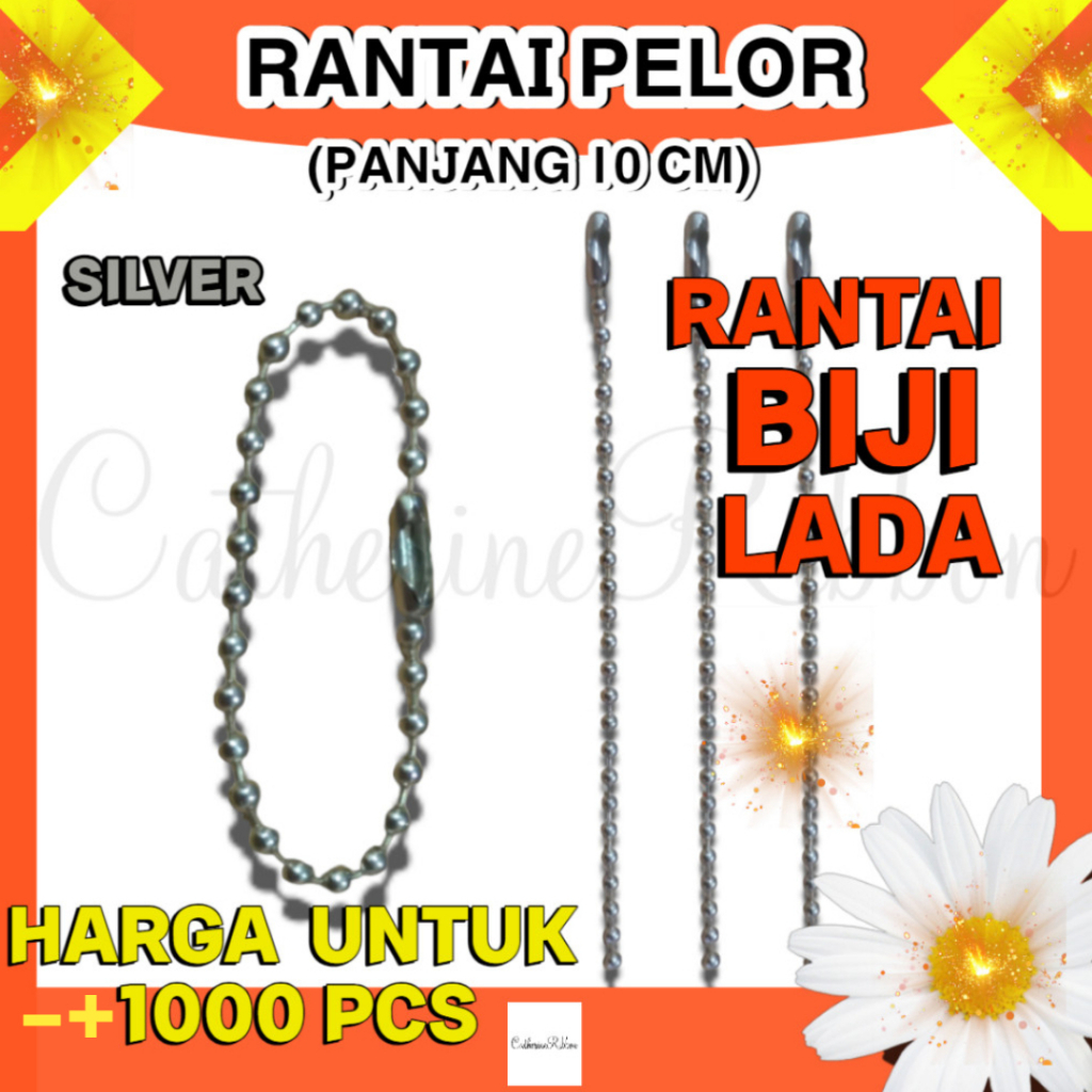 Jual 1000 PCS Rantai Kuku Biji Lada Tali Hang Tag Hangtag Pelor