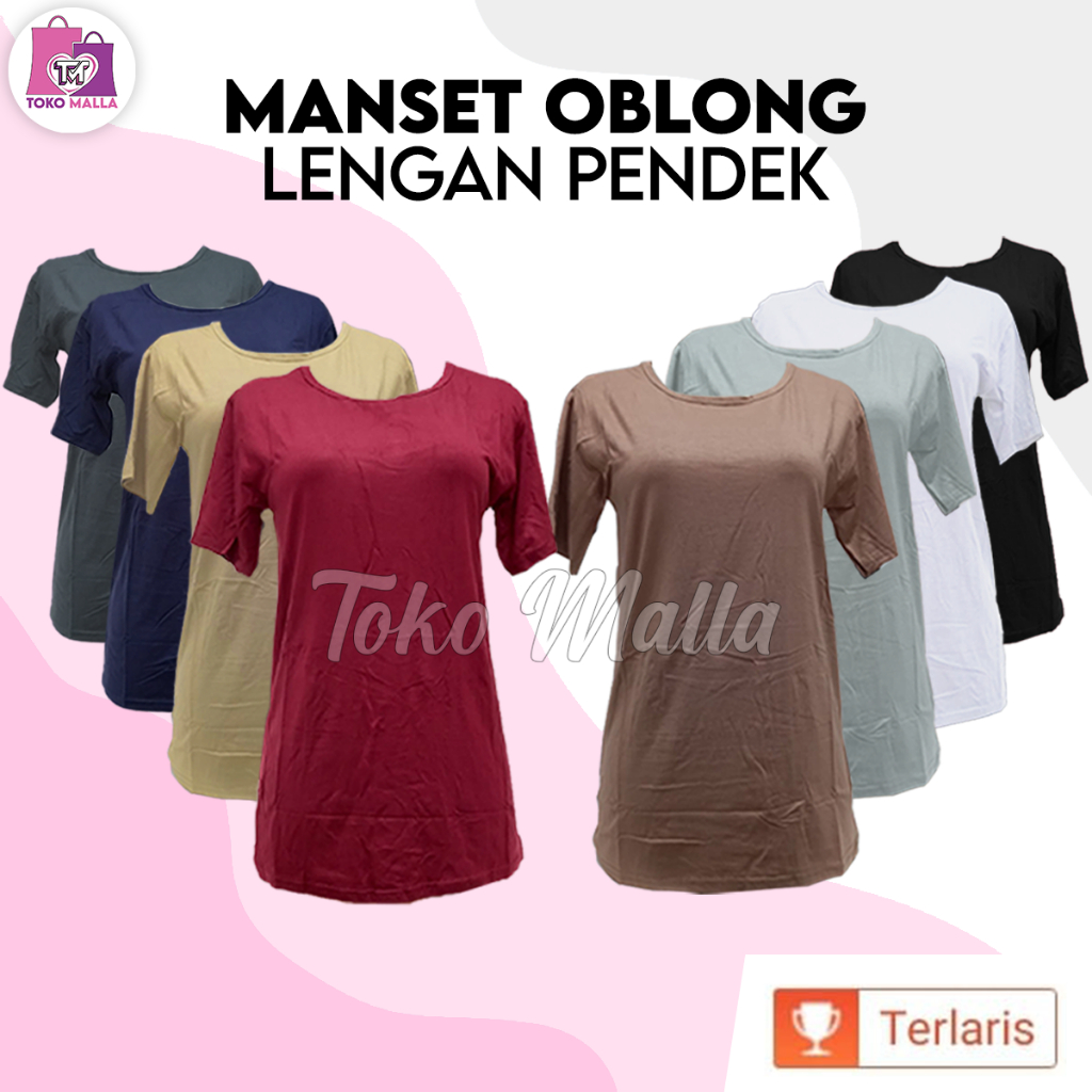 Jual Baju Manset Lengan Pendek Wanita Bahan Rayon Super Leher Polos