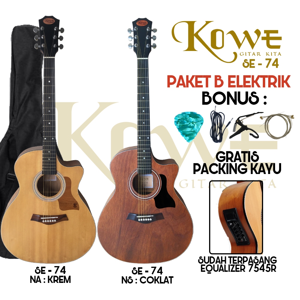 Jual Gitar Akustik Elektrik KOWE GItar Body Coak Standar Equalizer