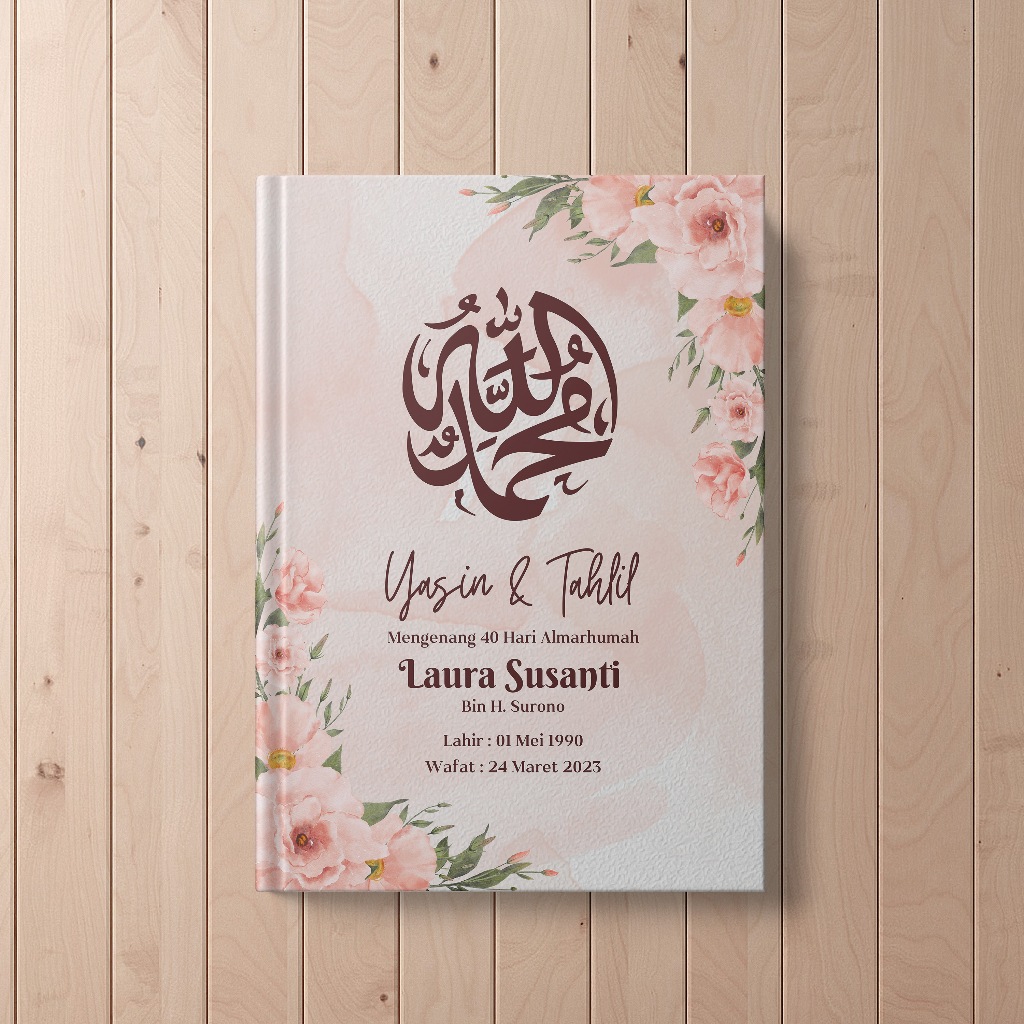 Jual Buku Yasin Dan Tahlil Custom Softcover Lengkap Foto Almarhum Arab