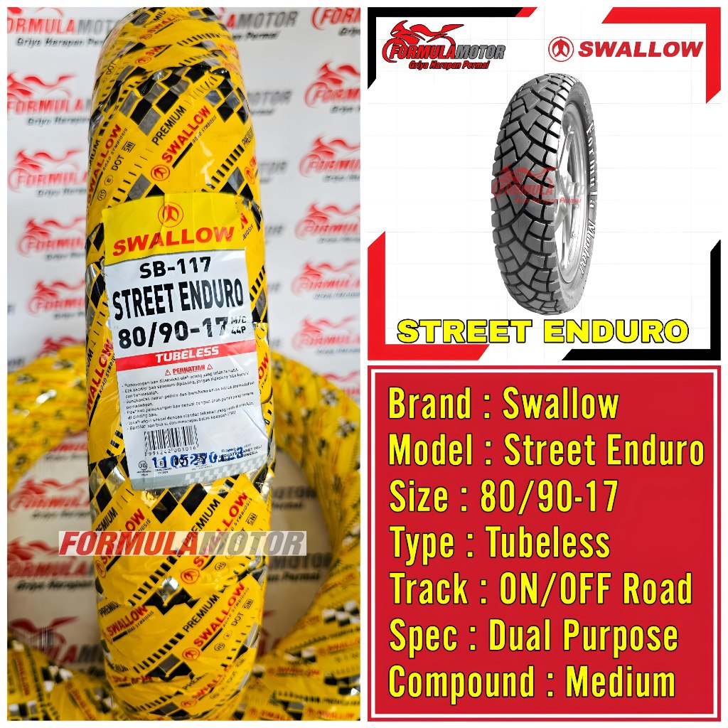 Jual Swallow Street Enduro Ring Tubeless All Size Dual Purpose Ban