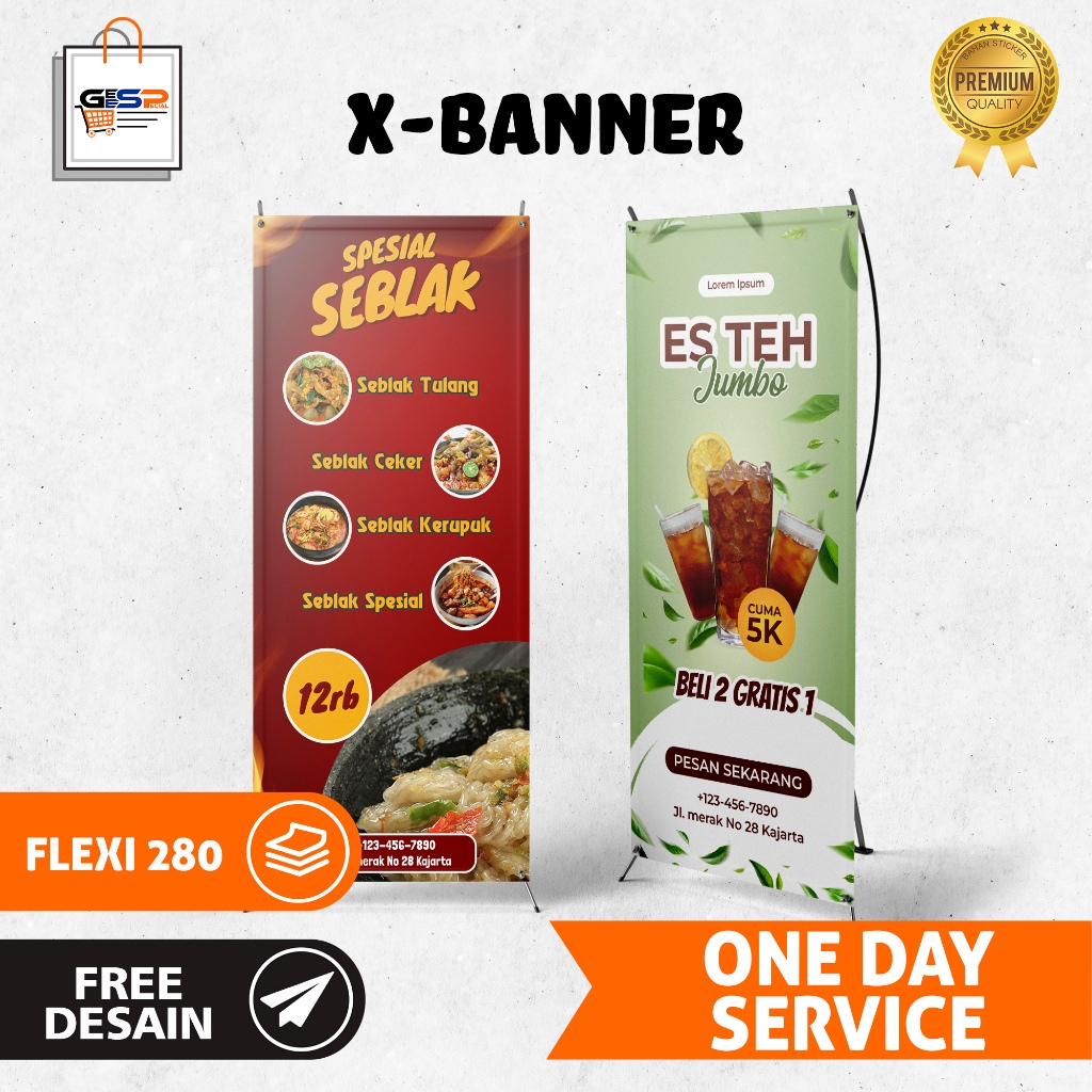 Jual Cetak Spanduk X Banner Bahan Flexi Shopee Indonesia