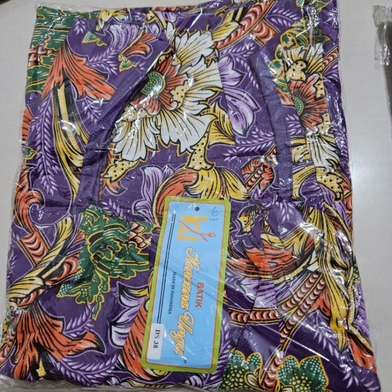 Jual DS KUB 38 Daster Batik Kencana Ungu Asli Label Biru Shopee Indonesia