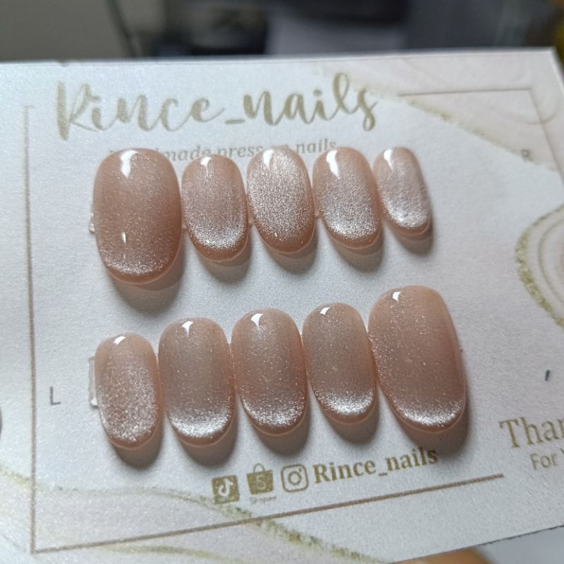 Jual NUDE CATEYE PRESS ON NAILS FAKENAILS KUKU PALSU Shopee Indonesia