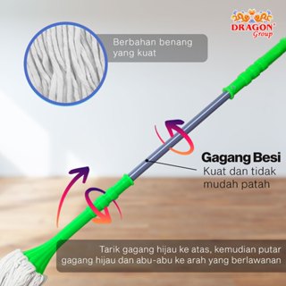 Jual Dragon Mop Pel Peras Putar Alat Pel Lantai Cm Pembersih Lantai