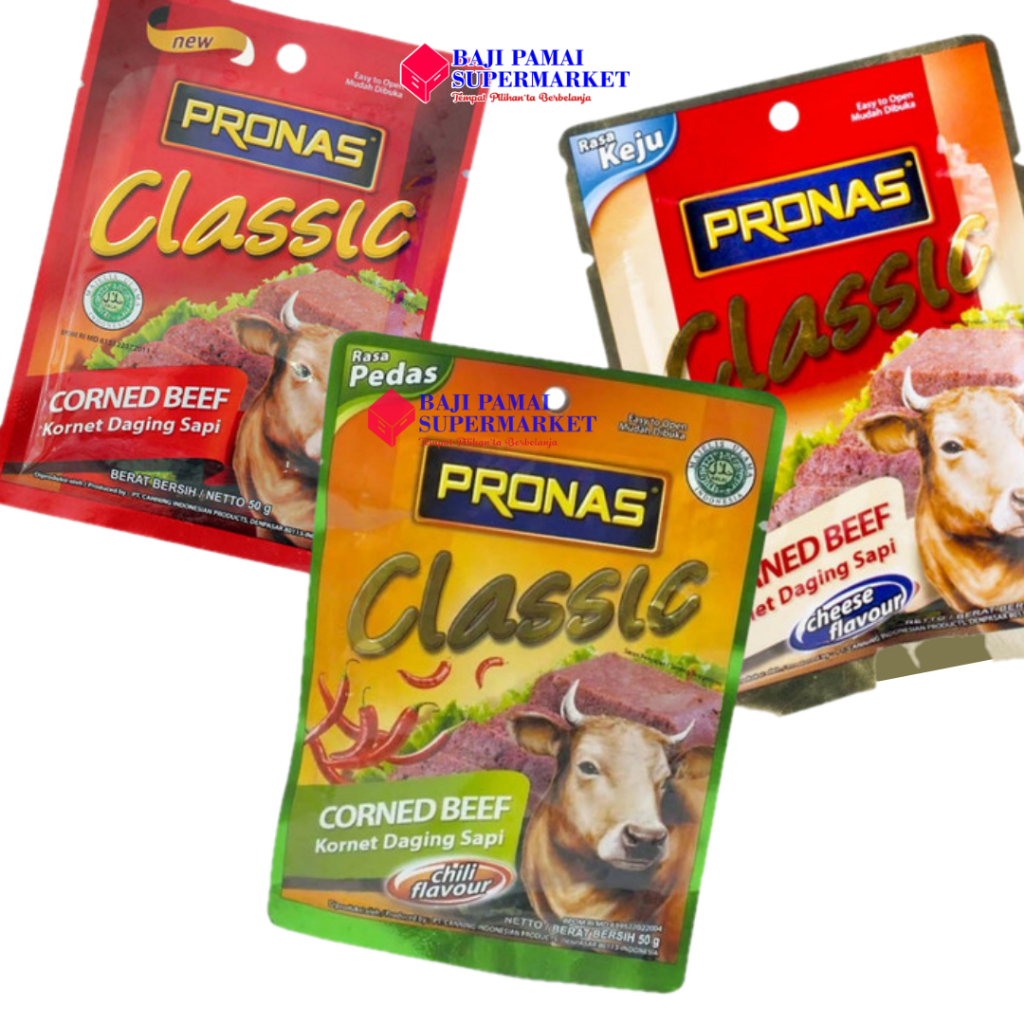 Jual PRONAS Corned Beef Classic Sachet 50gr Kornet Daging Sapi Halal