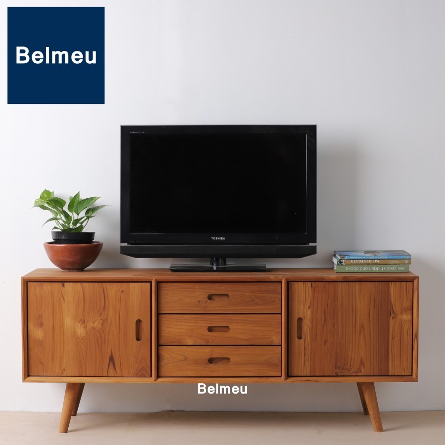 Jual Belmeu Bufet Meja TV Kayu Jati Solid Buffet Minimalis Credenza