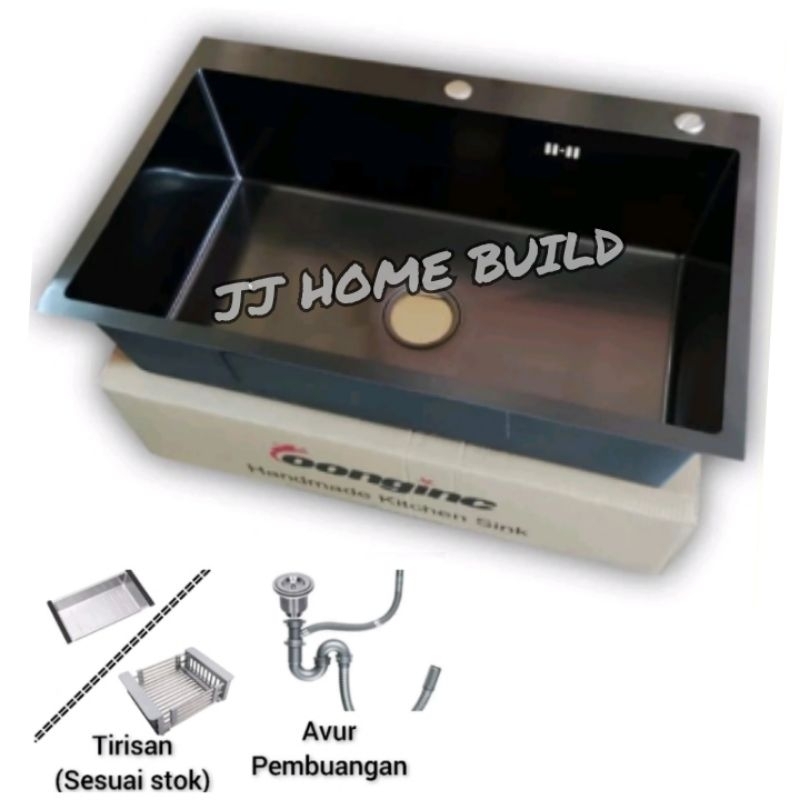 Jual Kitchen Sink Stainless Hitam Black Paket Lengkap Bak Cuci