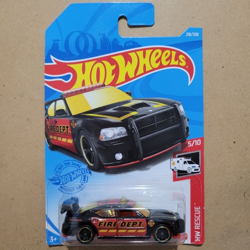 Jual HOT WHEELS DODGE CHARGER DRIFT HW RESCUE BLACK ORANGE FIRE DEPT Shopee Indonesia