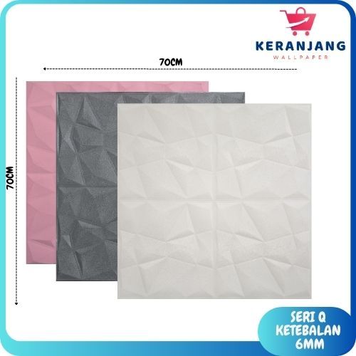 Jual Cod Wallpaper Dinding Sticker Wallfoam Diamond D Ruang Tamu