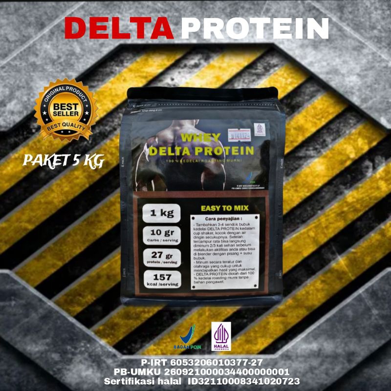 Jual WHEY PROTEIN DELTA PROTEIN BUBUK KEDELAI PROTEIN 5 Kg Shopee