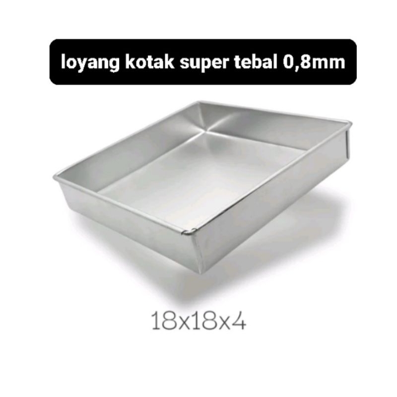 Jual LOYANG Kotak Persegi 18x18x4 Bahan Aluminium Super Tebal 0 8mm