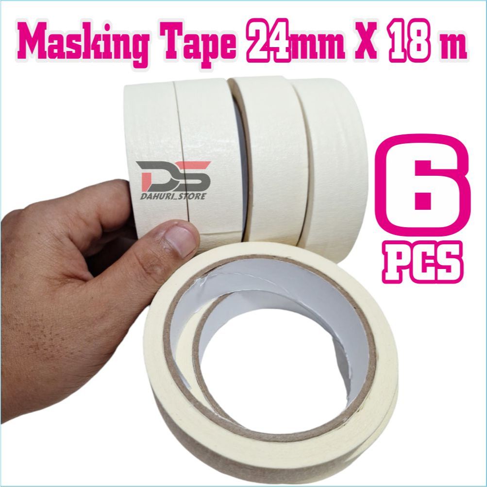 Jual Masking Tape Lakban Kertas 24mm X 18meter Full Lakban Kertas