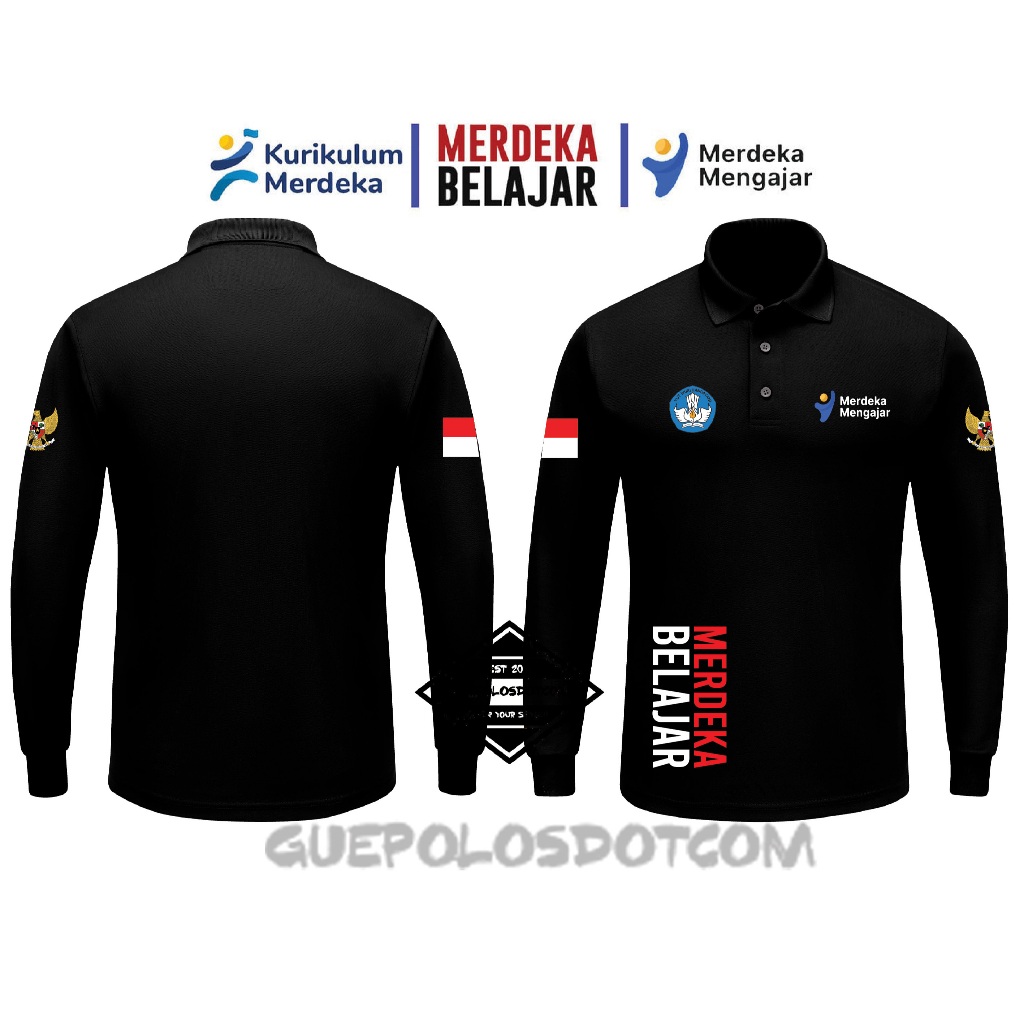 Jual Type A Poloshirt Lengan Panjang Merdeka Belajar Keren Kaos