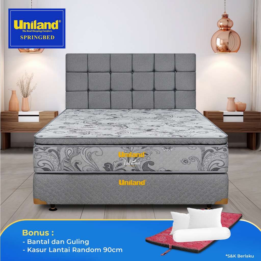 Jual Uniland Springbed Laluna Pillowtop Kasur Spring Bed Fullset