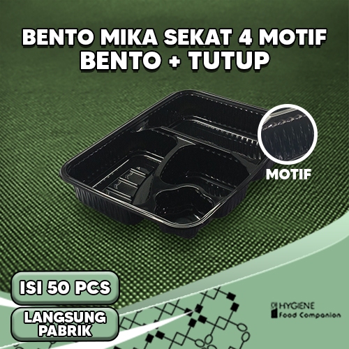 Jual Bento Mika 4 Sekat Motif Lunch Box Bento Bento Tray Motif