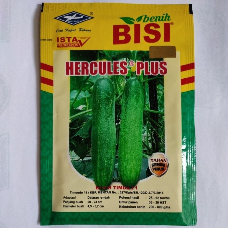 Jual Benih Timun Hercules Plus 20 Gram Isi 904 Biji Hibrida F1