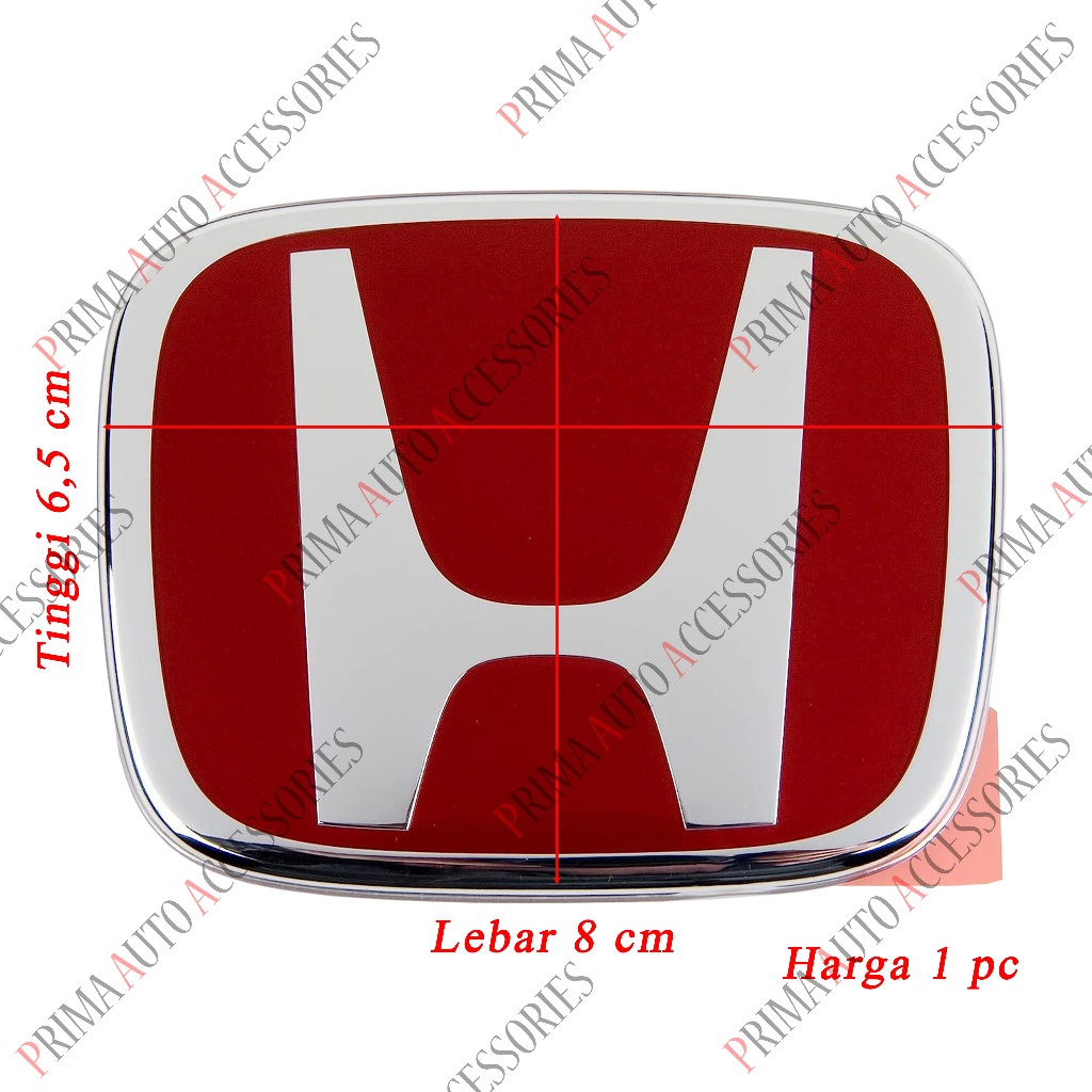 Jual Emblem Mobil Logo H Merah Chrome E11ZB CIVIC LAMA CITY LAMA