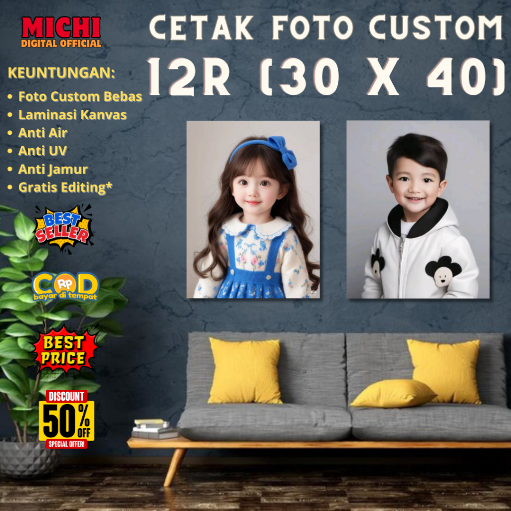 Jual Paket Foto Custom R X Cm Semi Kanvas Bingkai Mdf Anti