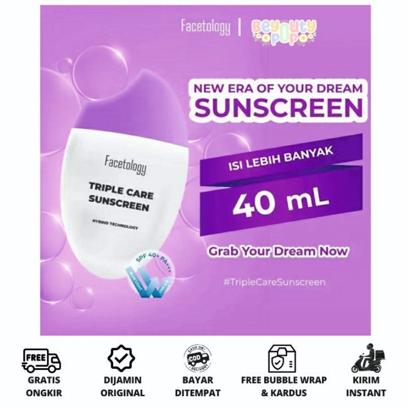 Jual Facetology Triple Care Sunscreen Spf 40 SS 40ml Shopee Indonesia