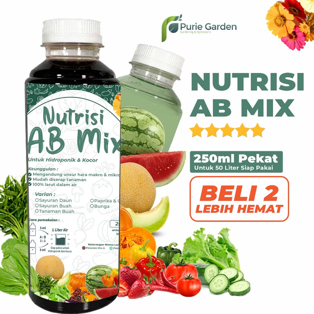 Jual Pupuk Nutrisi Ab Mix Sayuran Buah Cabe Bunga Cair Ml Pekat