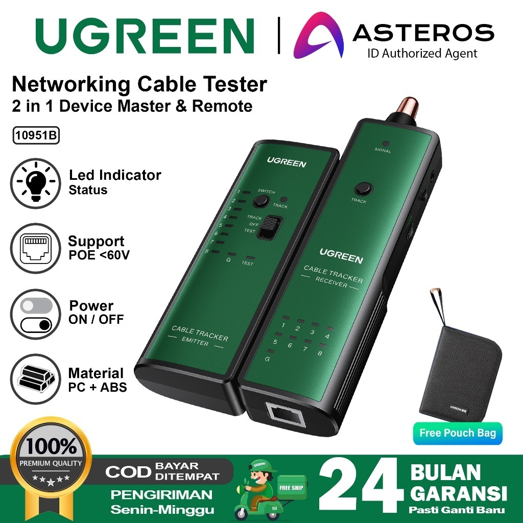 Jual UGREEN Lan Tester Cable Tester Alat Penguji Kabel RJ45 RJ11