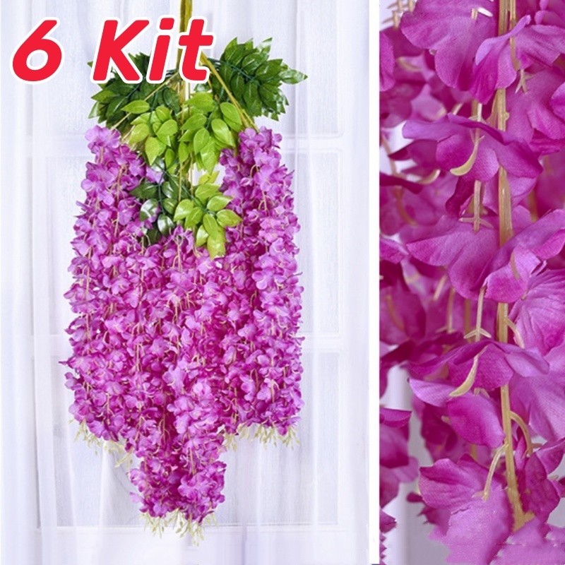 Jual Kit Juntai Wisteria Jumbo Gantung Daun Rambat Plastik Bunga