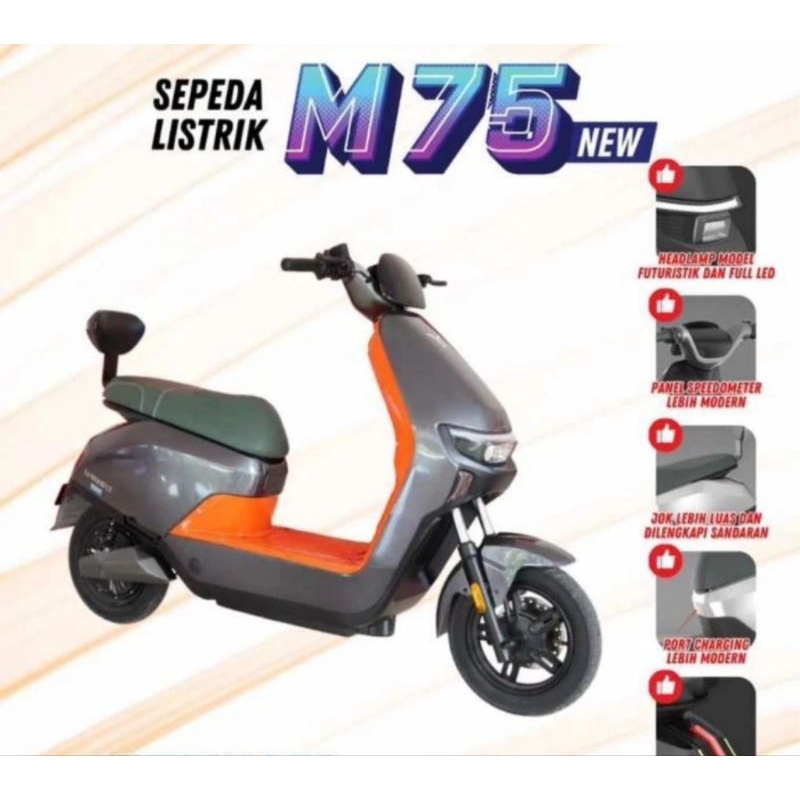 Jual Sepeda Listrik Motor Listrik Uwinfly M75 800 Watt 48 Volt 20 AH