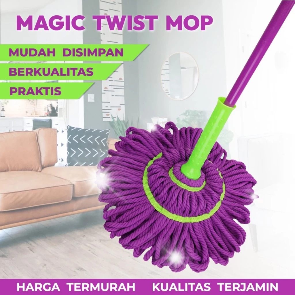 Jual Magic Twist Mop Alat Pel Lantai Praktis Putar Otomatis Shopee