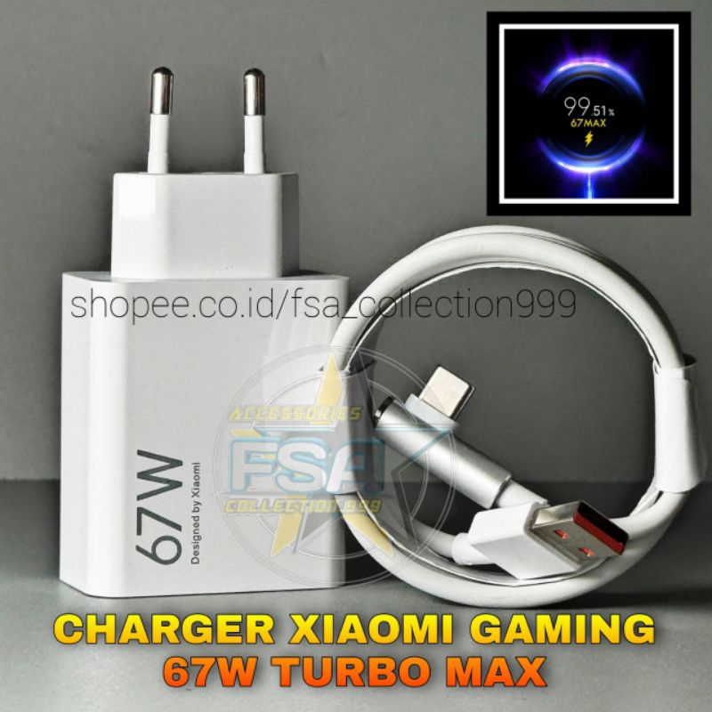 Jual CHARGER XIAOMI 67W GAMING CHARGE TURBO MAX USB TYPE C FAST