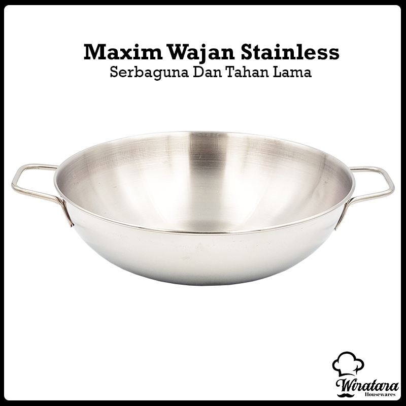 Jual MAXIM Wajan Penggorengan Stainless Anti Lengket Kuali Goreng