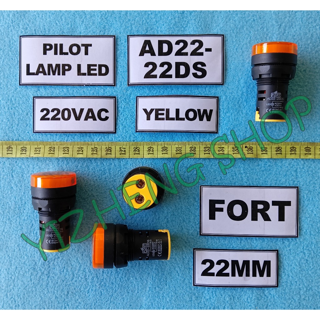 Jual PILOT LAMP LED 22MM 220VAC AD22 22DS YELLOW FORT Shopee Indonesia