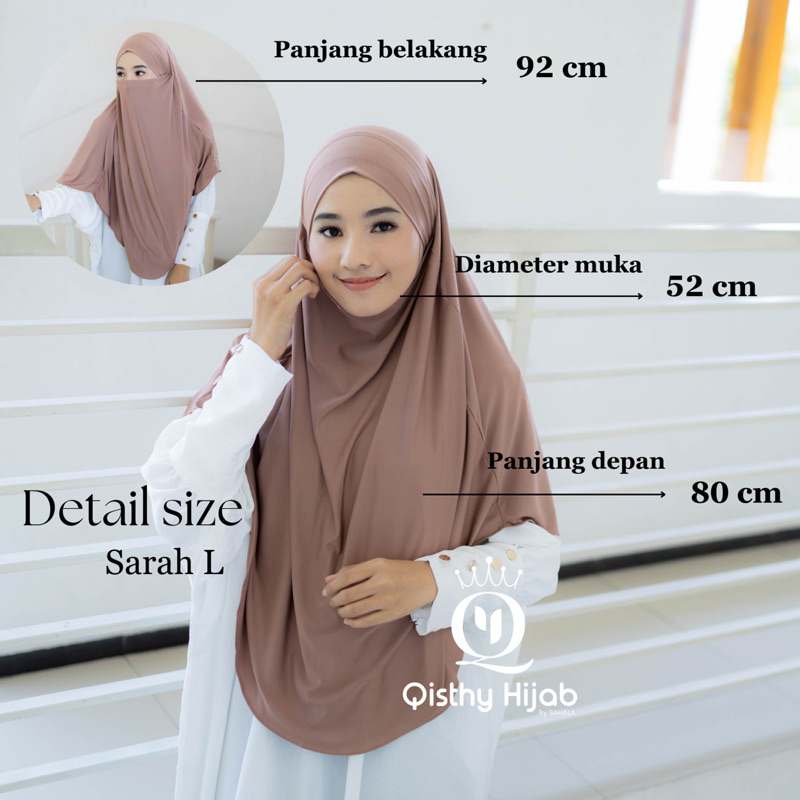 Jual Sarah French Khimar Jersey L Jumbo Hijab Niqob