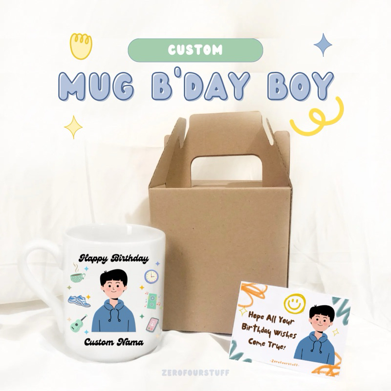 Jual CUSTOM MUG BIRTHDAY BOY KADO ULANG TAHUN COWOK HADIAH ULTAH