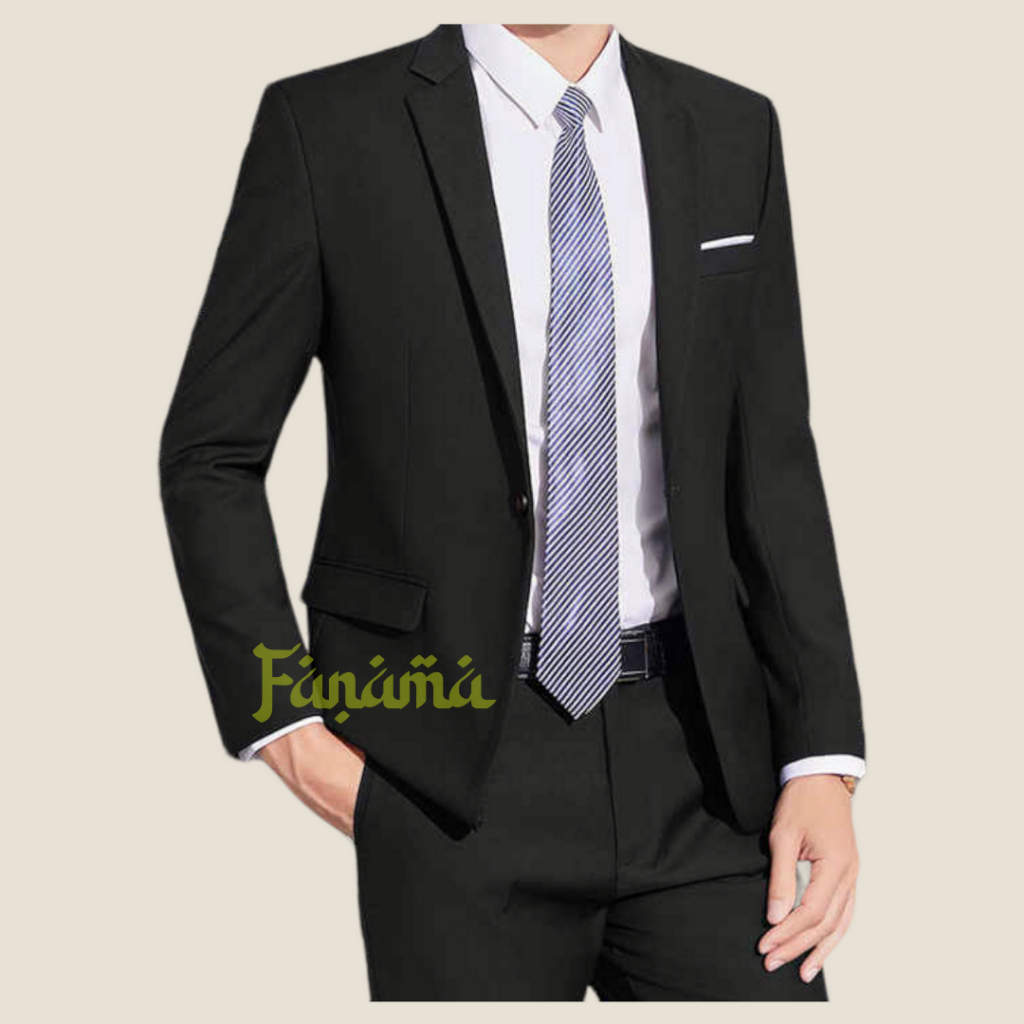 Jual Jas Blazer Pria Warna Hitam List Putih Jas Wisuda Jas Pria Dewasa