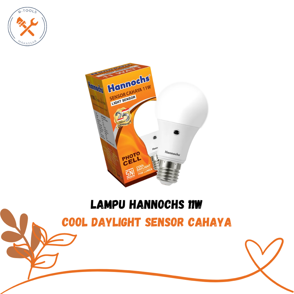 Jual Lampu LED Sensor Cahaya 11W Cool Daylight HANNOCHS Shopee Indonesia