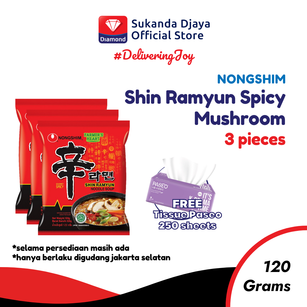 Jual Nongshim Mie Instan Shin Ramyun Spicy Mushroom 120 Gr 3 Pcs